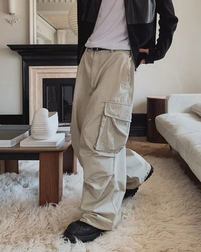 Paul Wide Cargo Cotton Pants