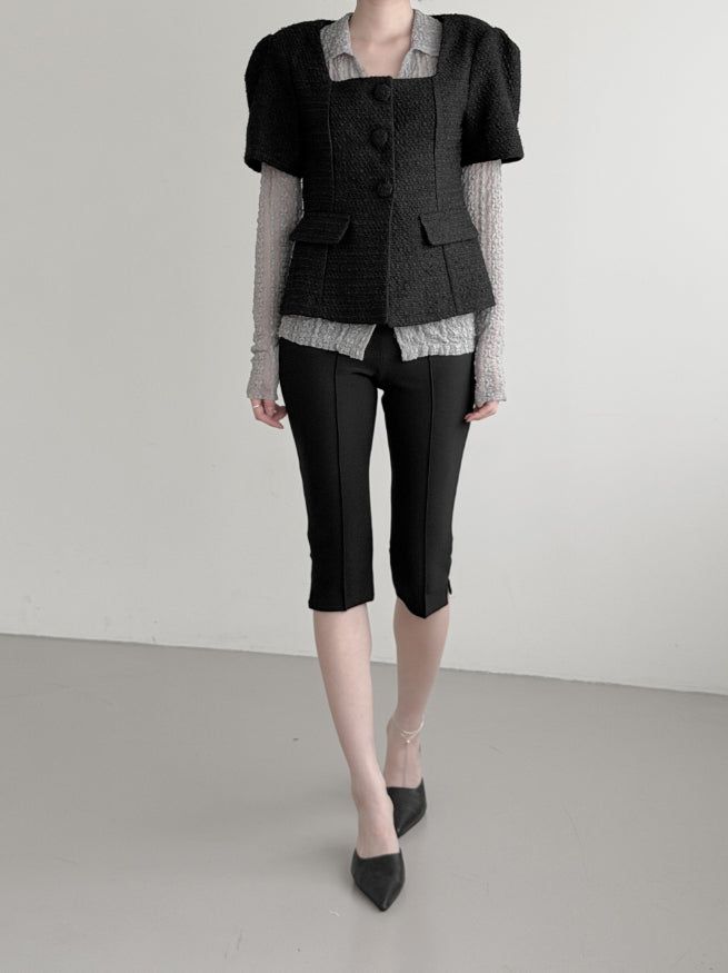Lay See-through Embossed Lace Cardigan
