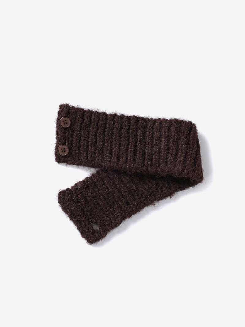 Muffler symbol knit set (Brown)