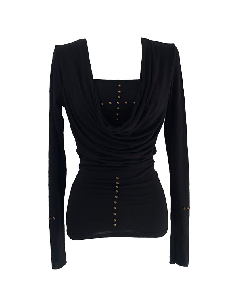 [set] cowl neck cross two-piece set
