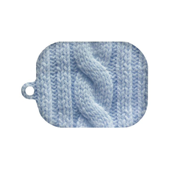 ONCESTUDIO(オンセスタジオ)の「(05 light blue) Twisted Knitted matte AirPods Case(Smartphone Accessories)」