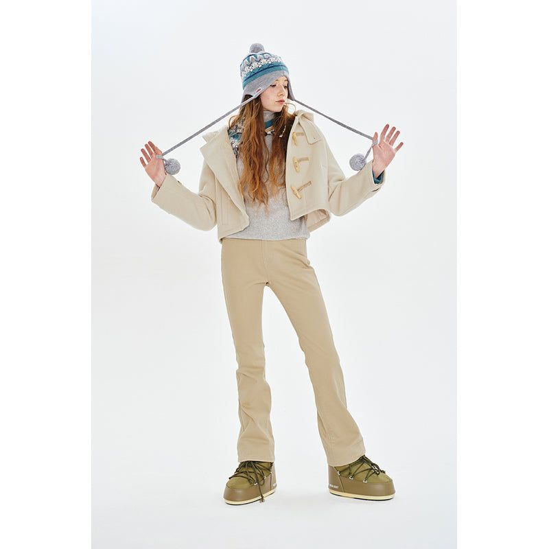 CHERRY HOODIE HALF DUFFLE COAT [IVORY]