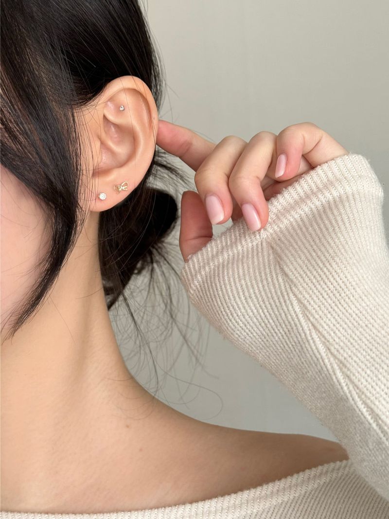 [3 set] daily ribbon earrings set