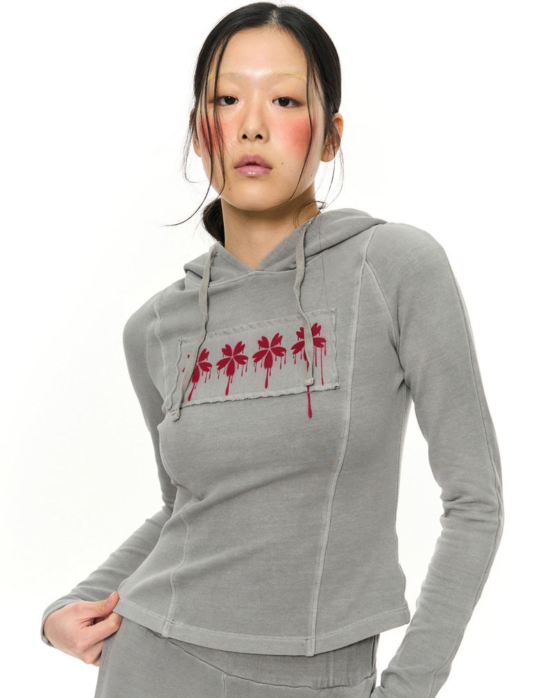 Patch Slim Lounge Pants _ Light Grey