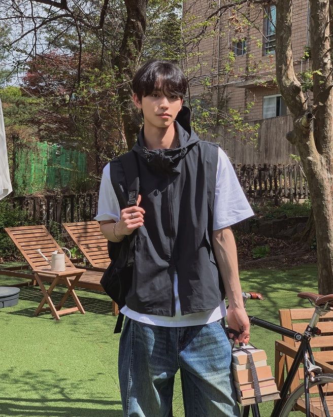 2PLAN（ツープラン）の「Lowell String Hooded Vest（Tops）」