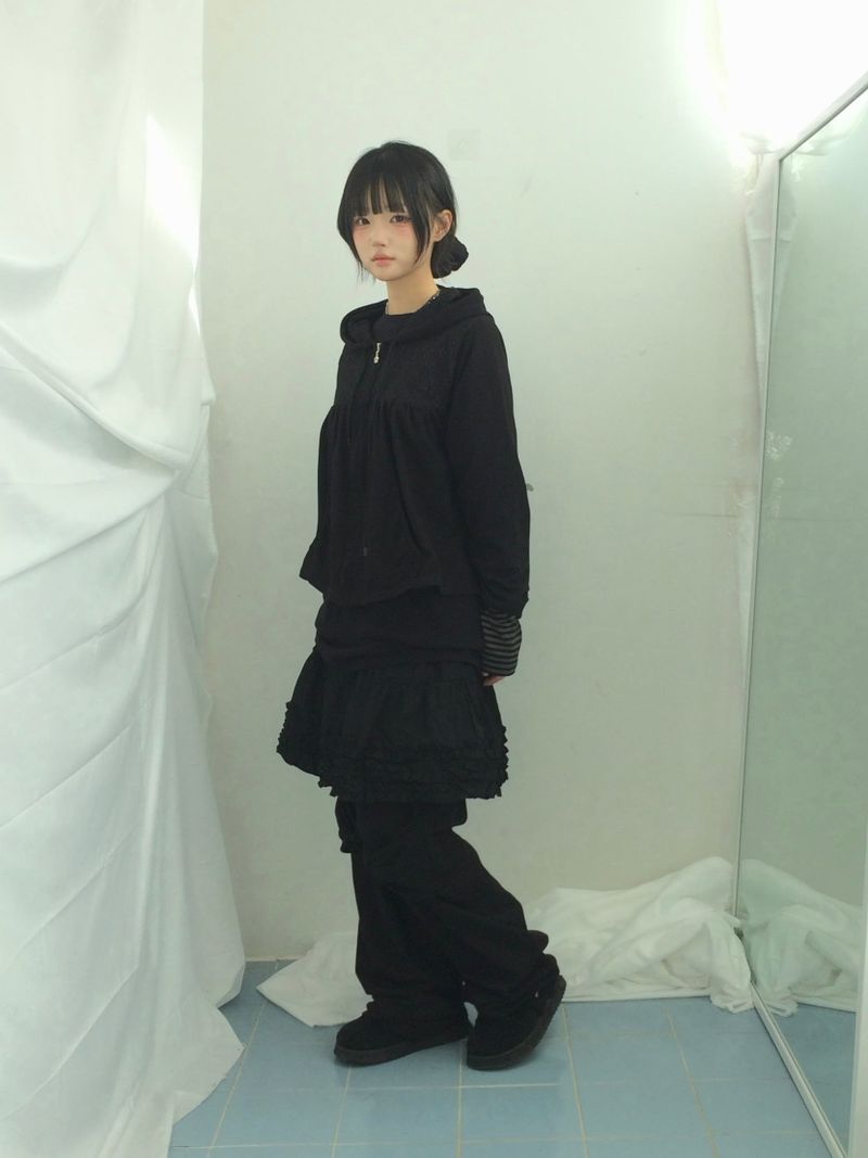 Double ribbon knee-point pants