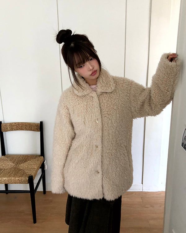 Abin Fur Teddy Midi Coat