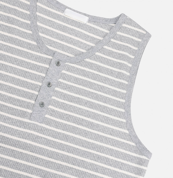 [S/S] Stripe henry neck sleeveless(3color)