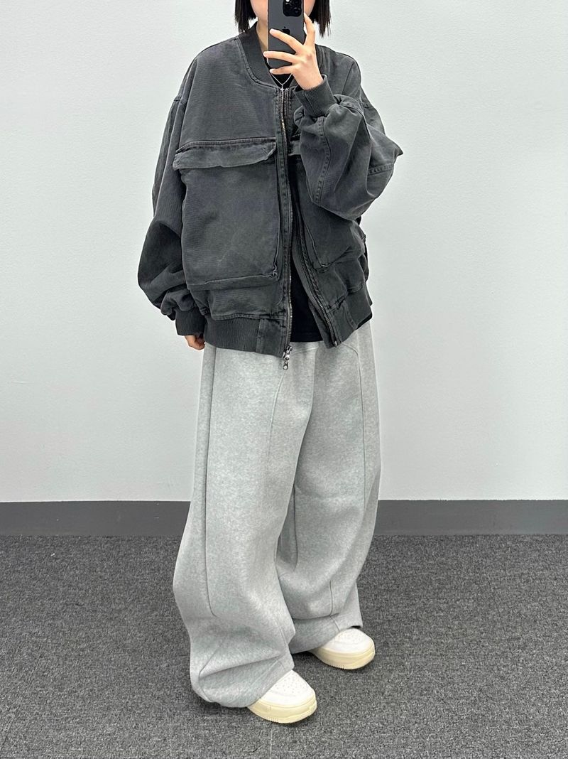 hip-hop curved cut pants