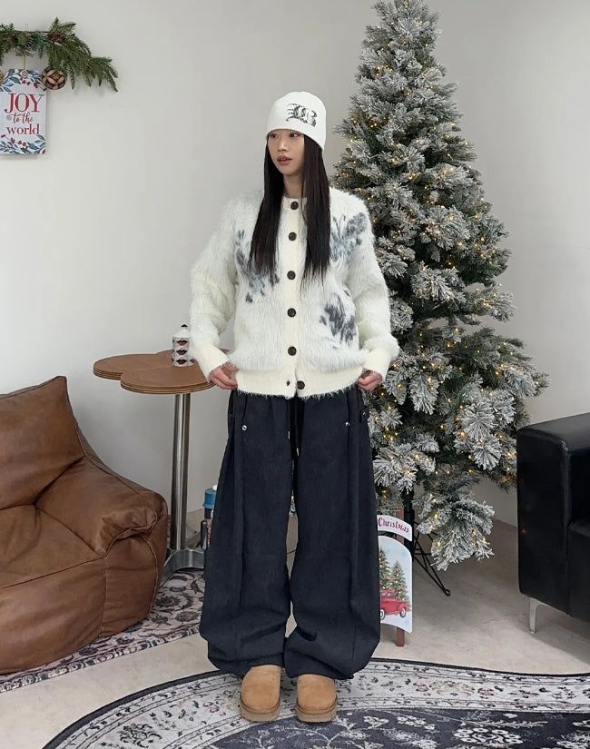 アーロンバタフライアンゴラカーディガン
