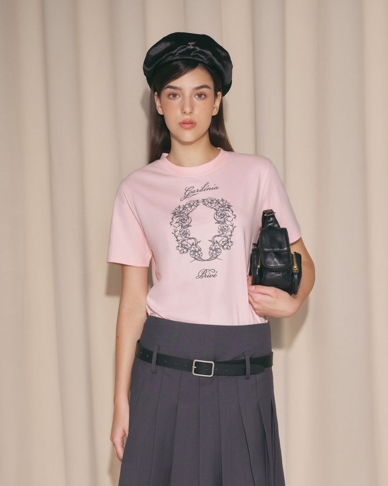 DVRK（ダーク）の「DVRK PRIVÉ ROYAL LAUREL LOGO BABY TEE - PINK（Tops）」