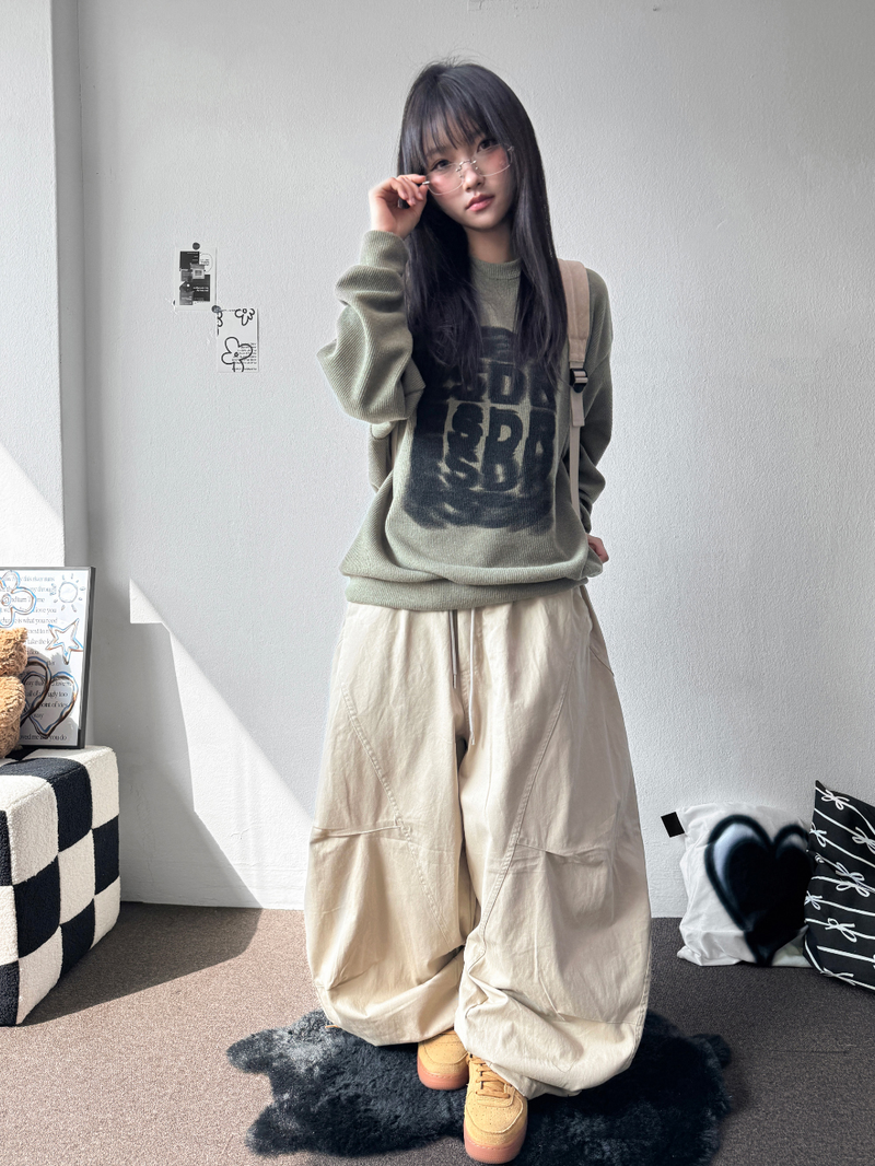 Hita Balloon Curve Cotton Long Pants 3 Color 
