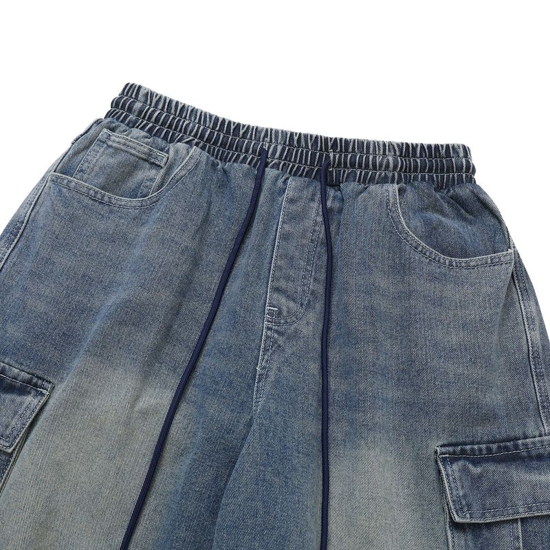Shadow Denim Cargo Bermuda Shorts (2 Colors)