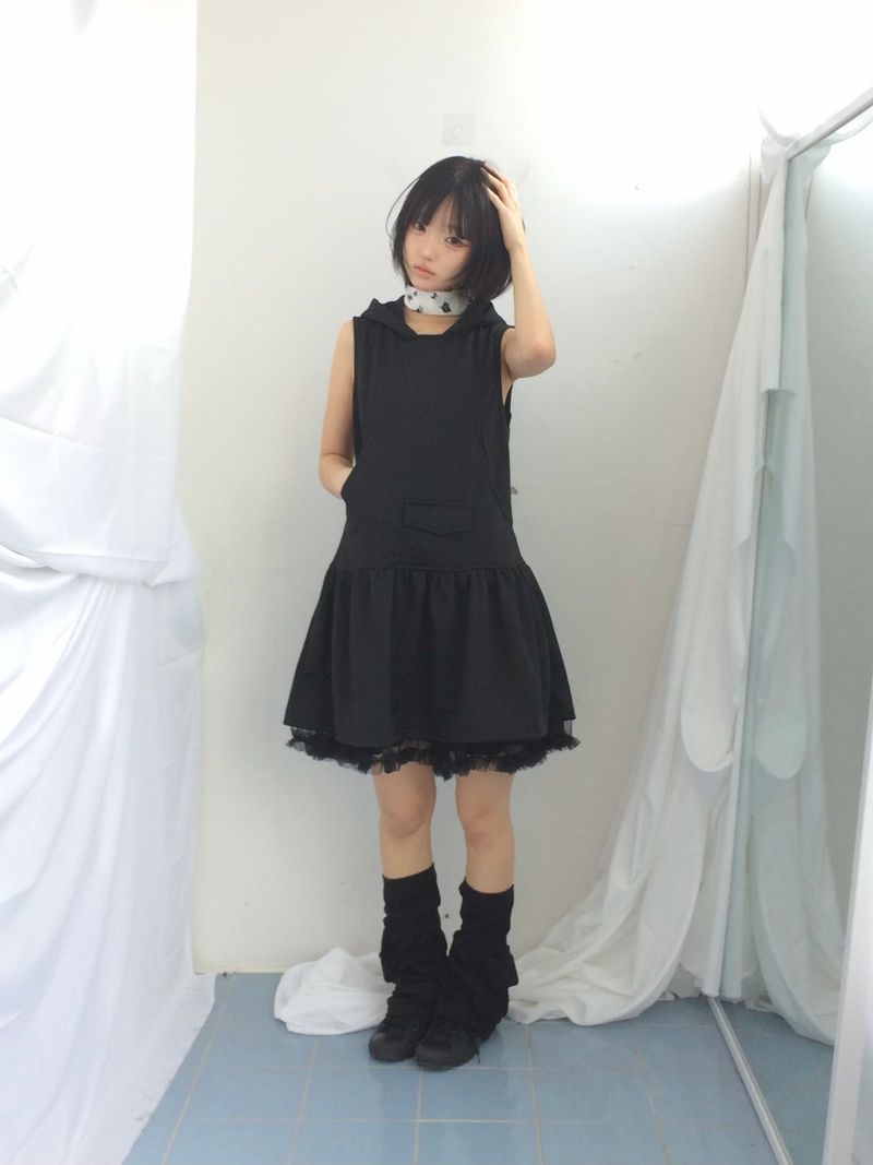 soft shirring frill skirt