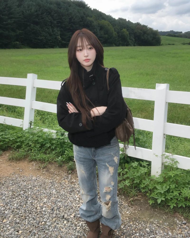 OOTJ loose damage flare jeans