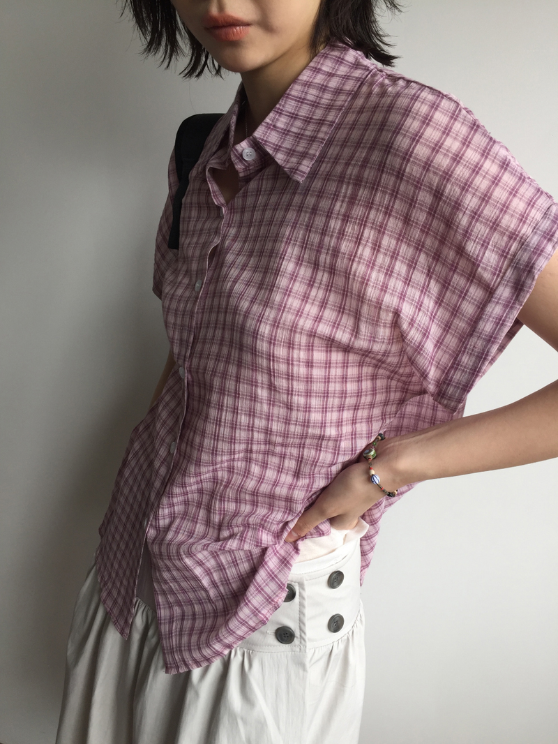 Dolman check shirt (4color)