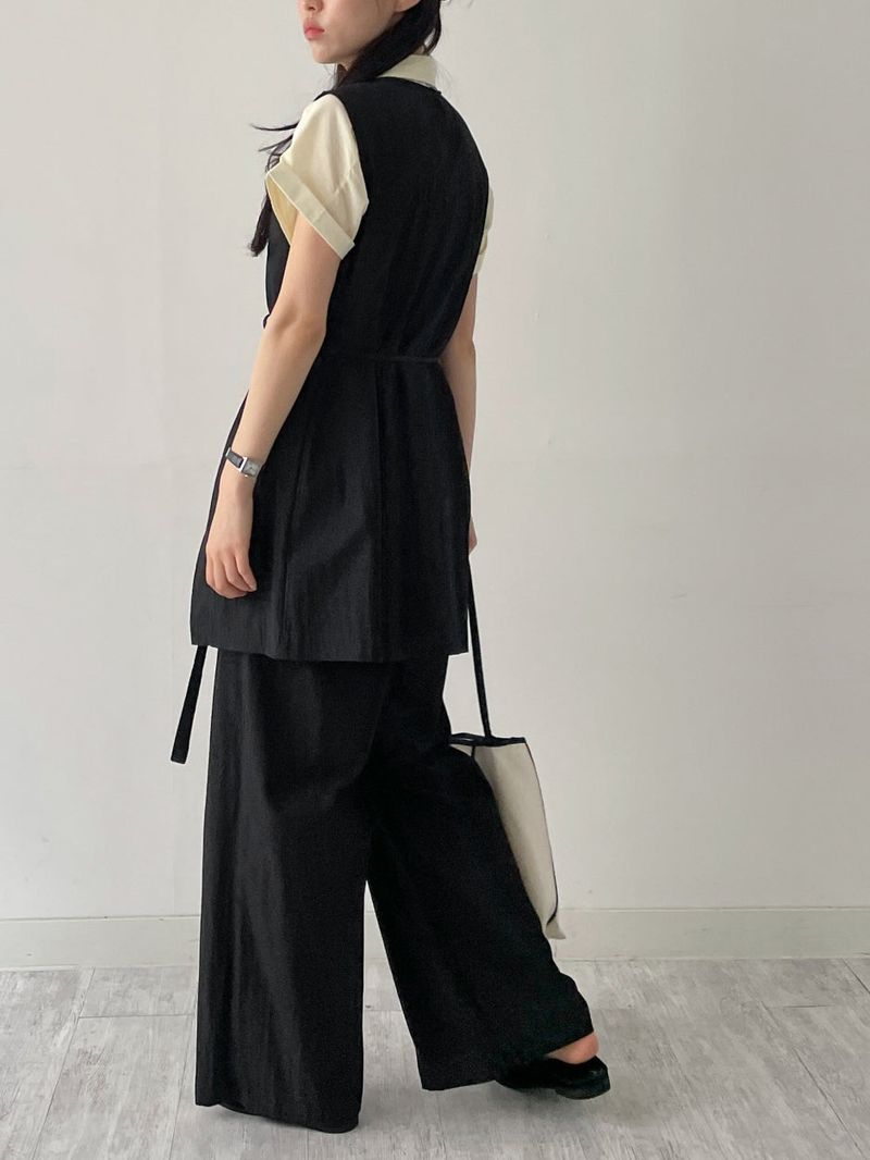 Raschel Nylon Wrap Wide Pants