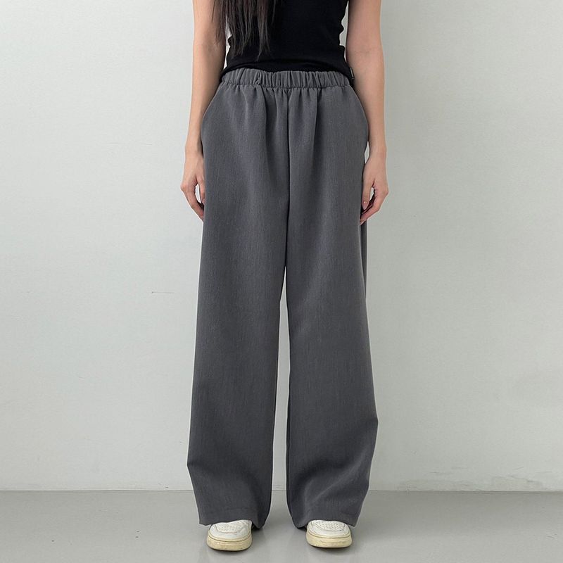 WIDE TR BANDING SLACKS [CHARCOAL]
