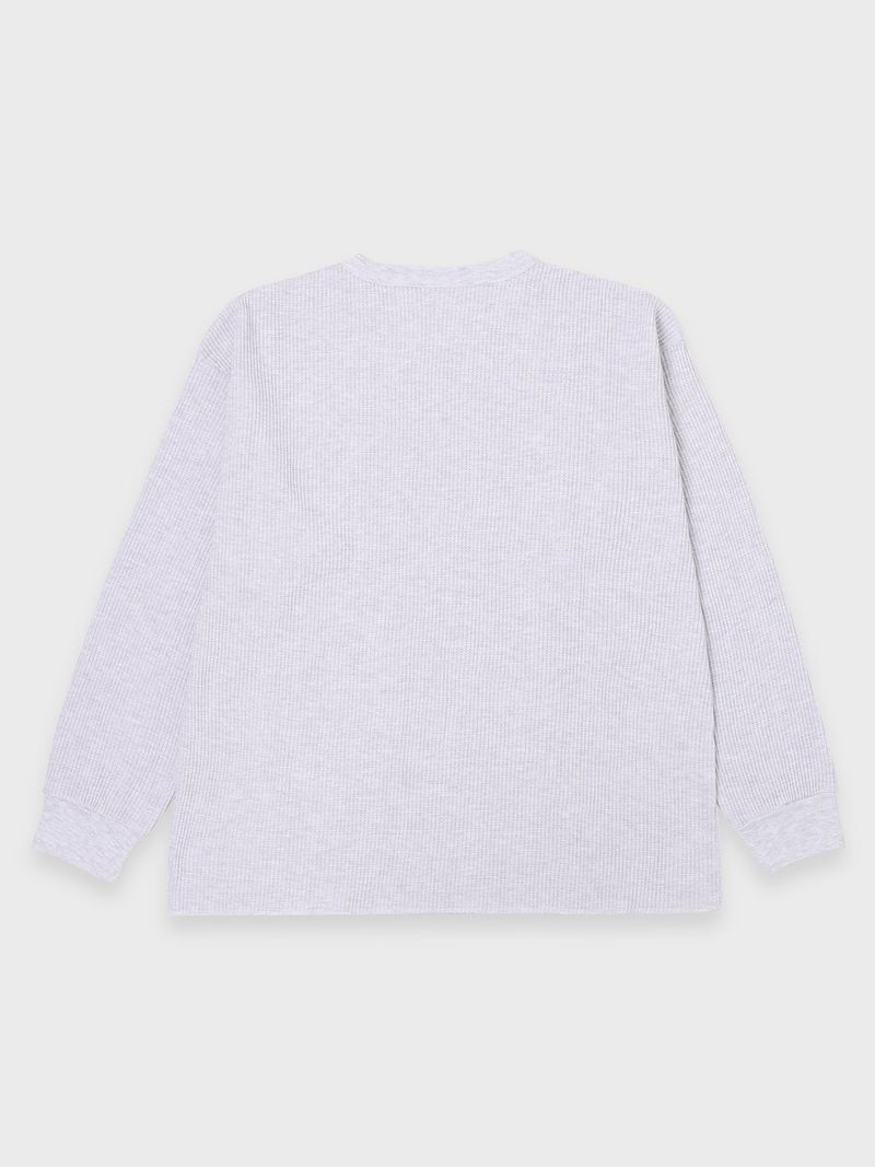 SKULL WAFFLE LS TEE - IVORY