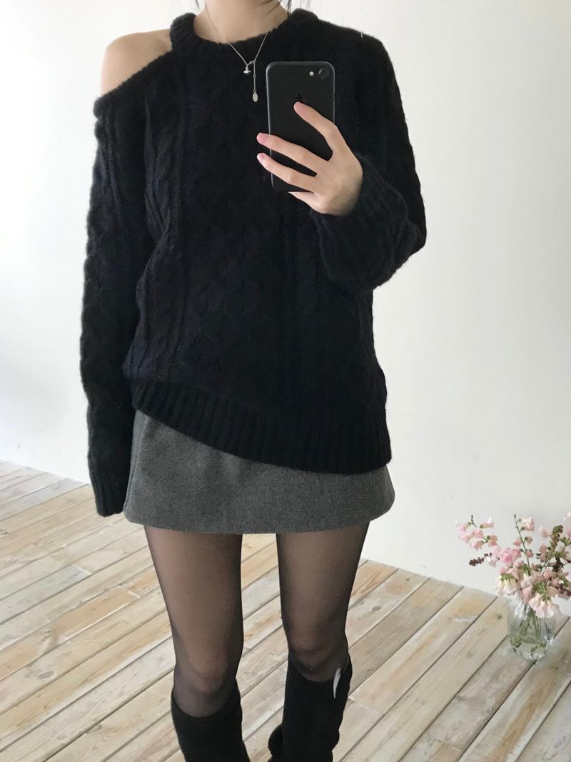 Leel Shoulder Slit Knitwear (3 colors)