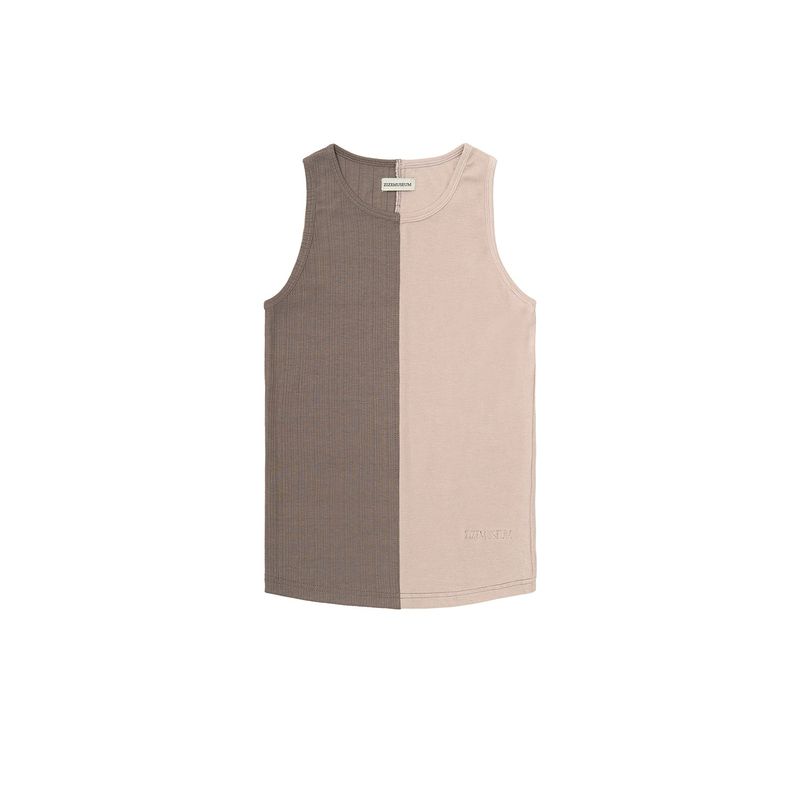 UNBALANCE SLEEVELESS TOP (COCOA)