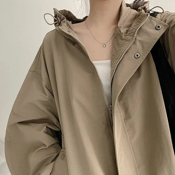 Crop hood field jacket, fall and spring outerwear (4 colors)