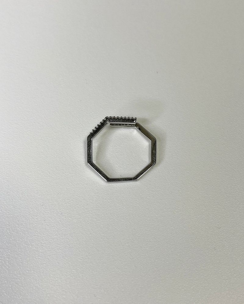 hexagon cross ring (925silver)