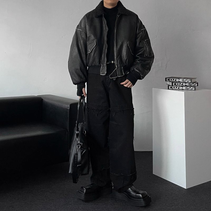 ALL Coyote Sealing Leather Bomber Jacket (2 colors)