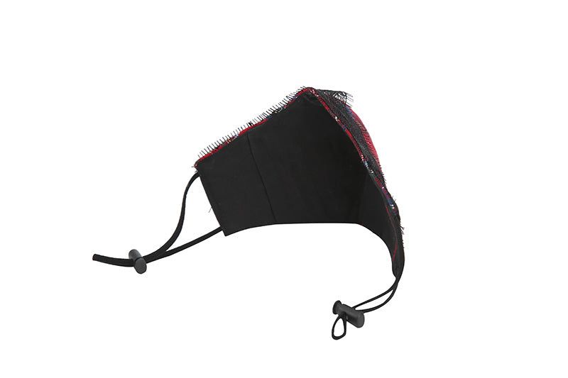 1 2 tartan check lace mask