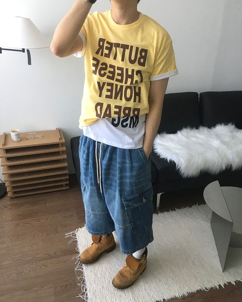 Mix Printing Short Sleeve T-shirt