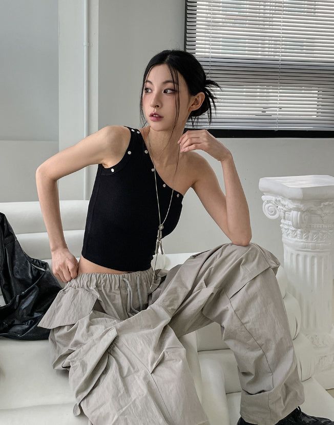 ULAN（ユレン）の「Low rivet one shoulder sleeveless（Tops）」