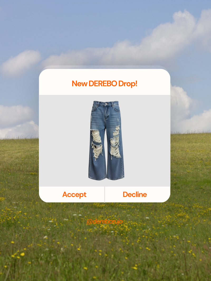 Vintage open wide denim pants