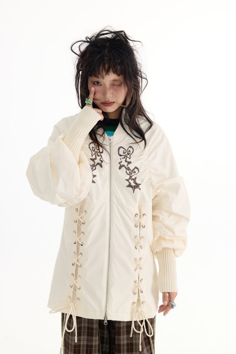 Beige embroidered jacket