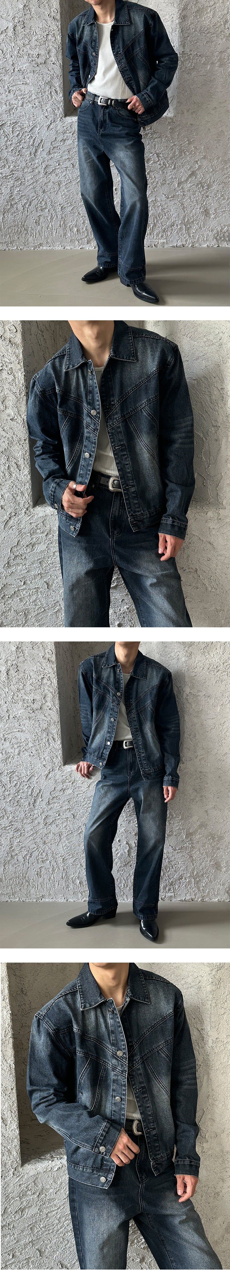 [F/W] Keep curve denim trucker jaceket