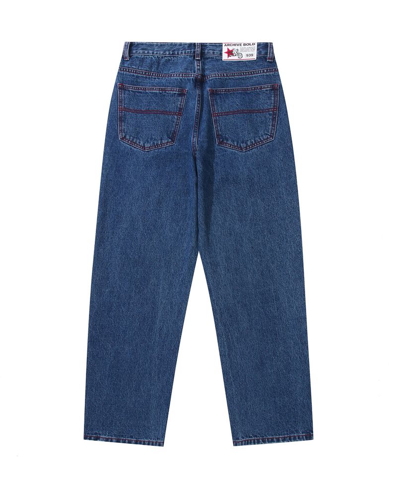 RED STITCH DENIM PANTS (BLUE)
