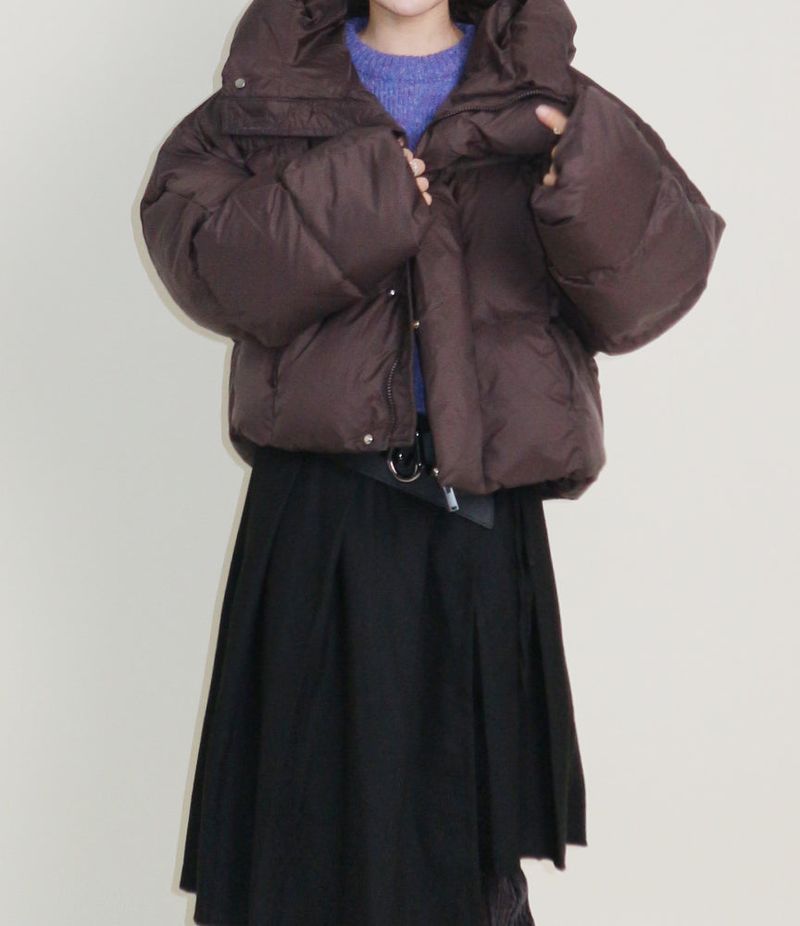 Out String Winter High-Neck Duck-Down Padded Jacket (Light Padded)