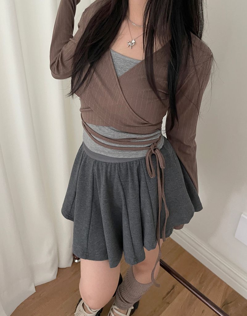 Romantic flared ballet pantskirt