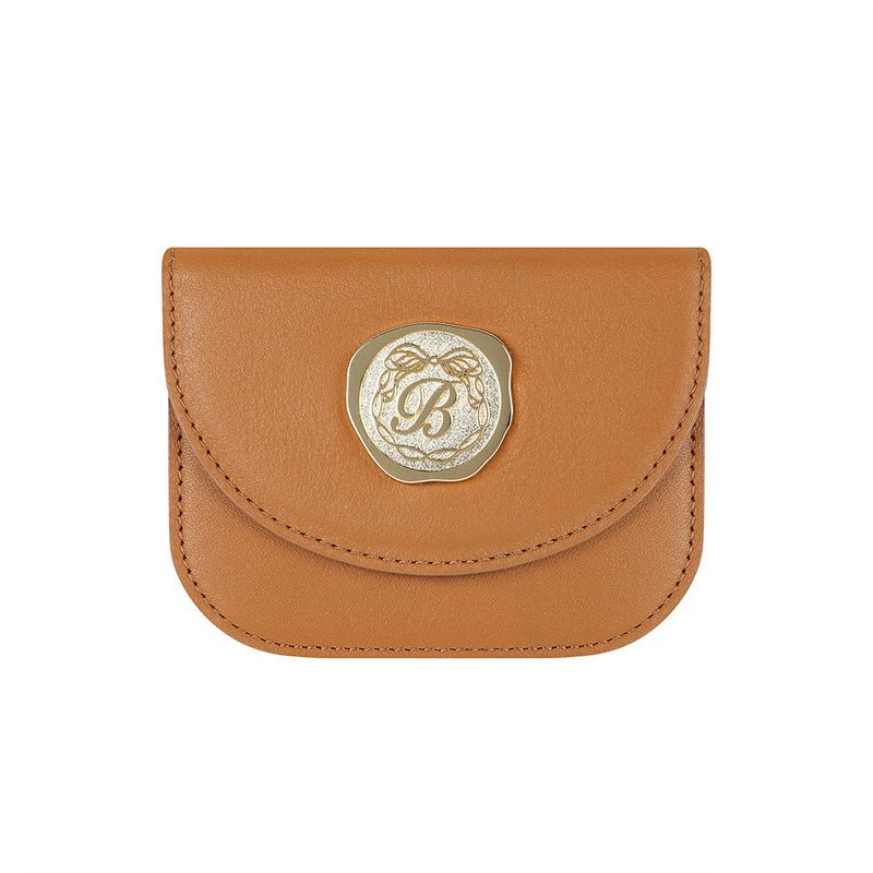 Golden Envelope Cow Leather Wallet ( Brown )