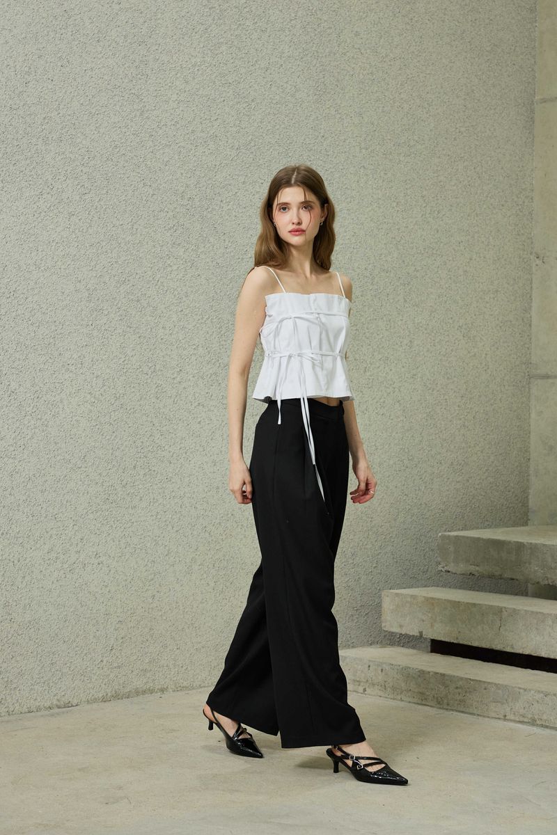 TOMO WIDE SLACKS / BLACK