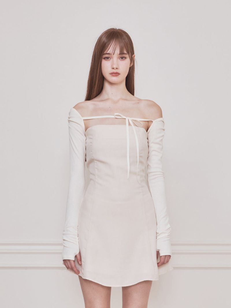 Not your rose（ノットユアローズ）の「Fay bolero dress (Beige)（Dresses）」