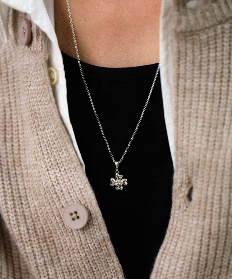 Double clover necklace SV (925 silver)