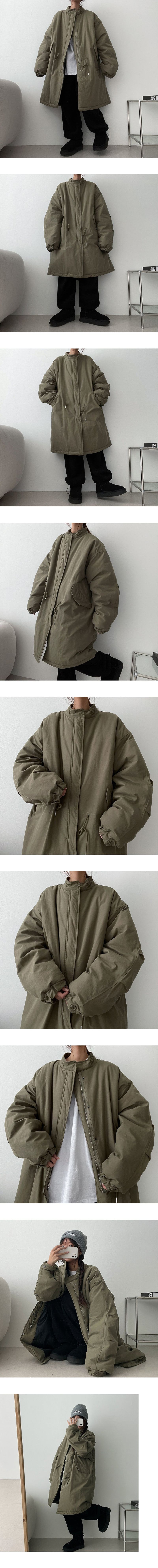 [Padding lining] Dain Wang Boxy String Long Bomber Jacket Jumper