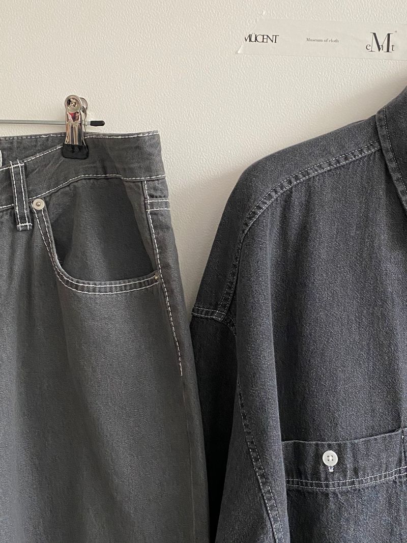 Roll up denim shirts