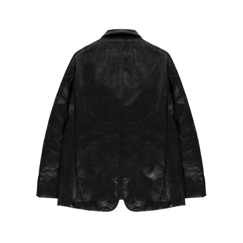 (UNISEX) エドレザーオーバーブレザー