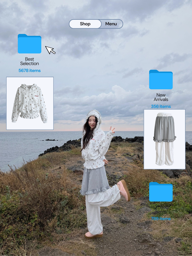 Chiffon Wrap Layered Banding Pants
