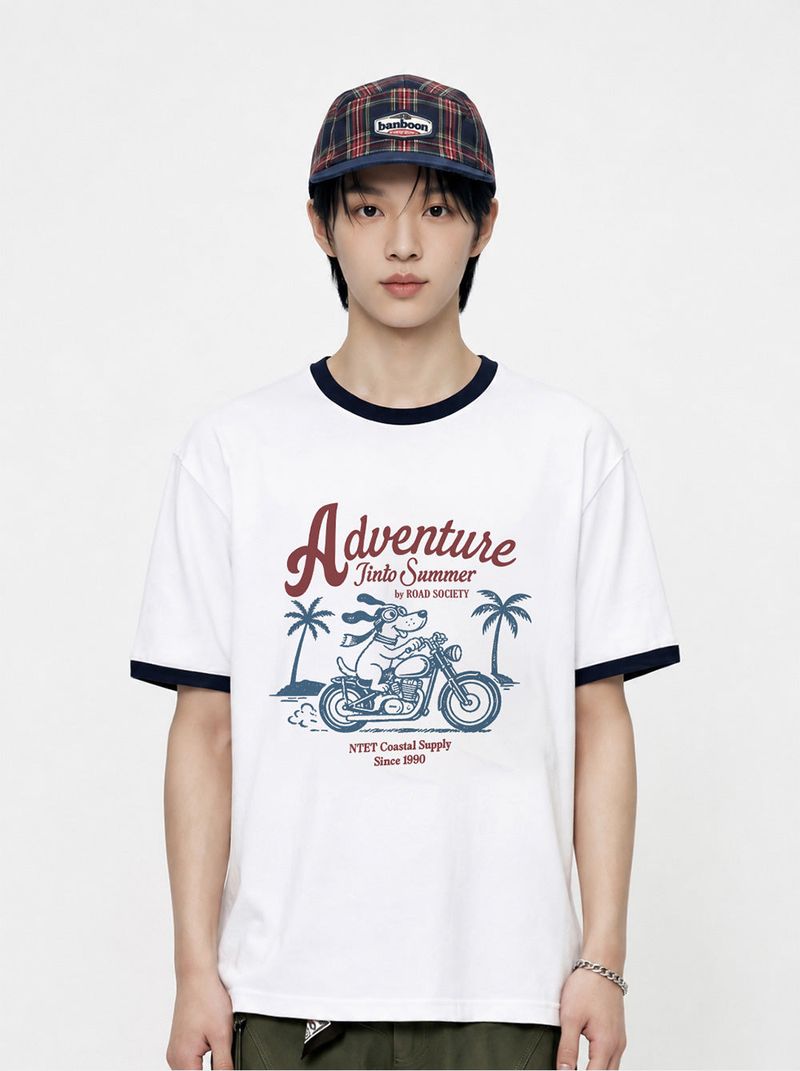 adventure into summer overfit ringer t-shirt (3color)