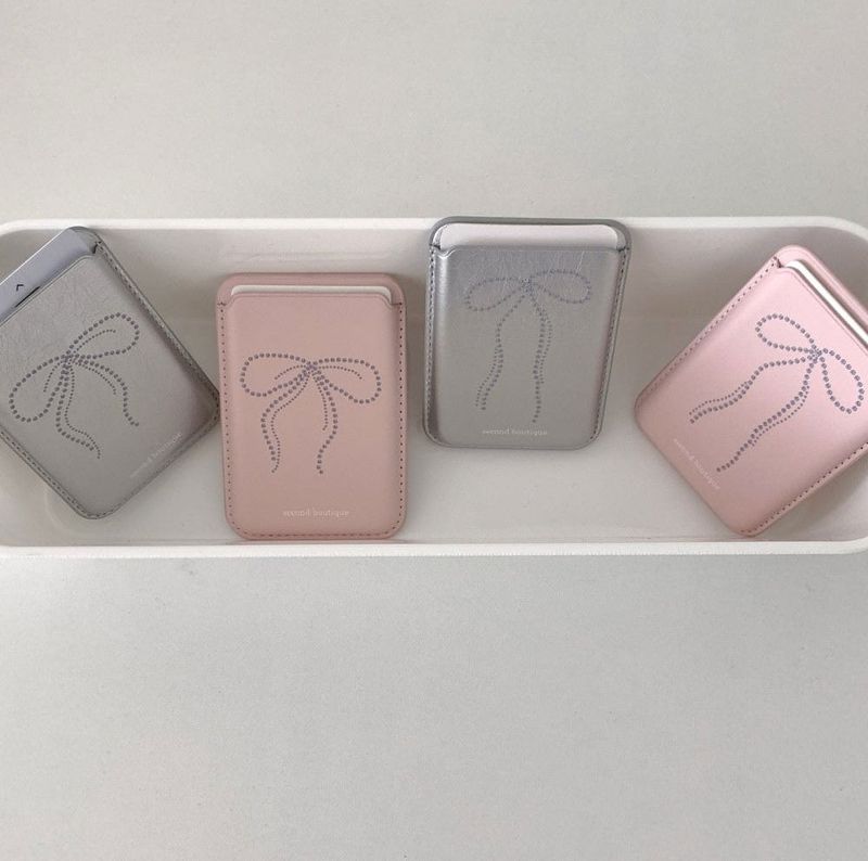 [MADE]  Twinkle ribbon magsafe card wallet(ver.1)_SILVER
