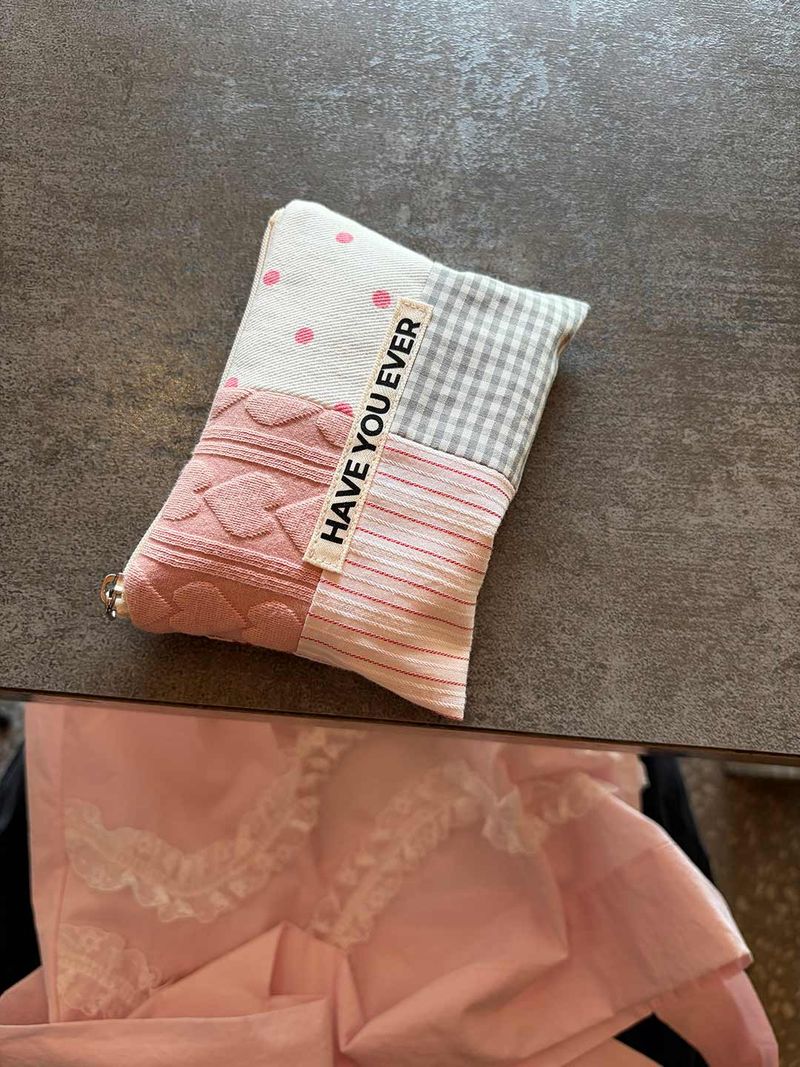 Patch work flat pouch v2 , S size