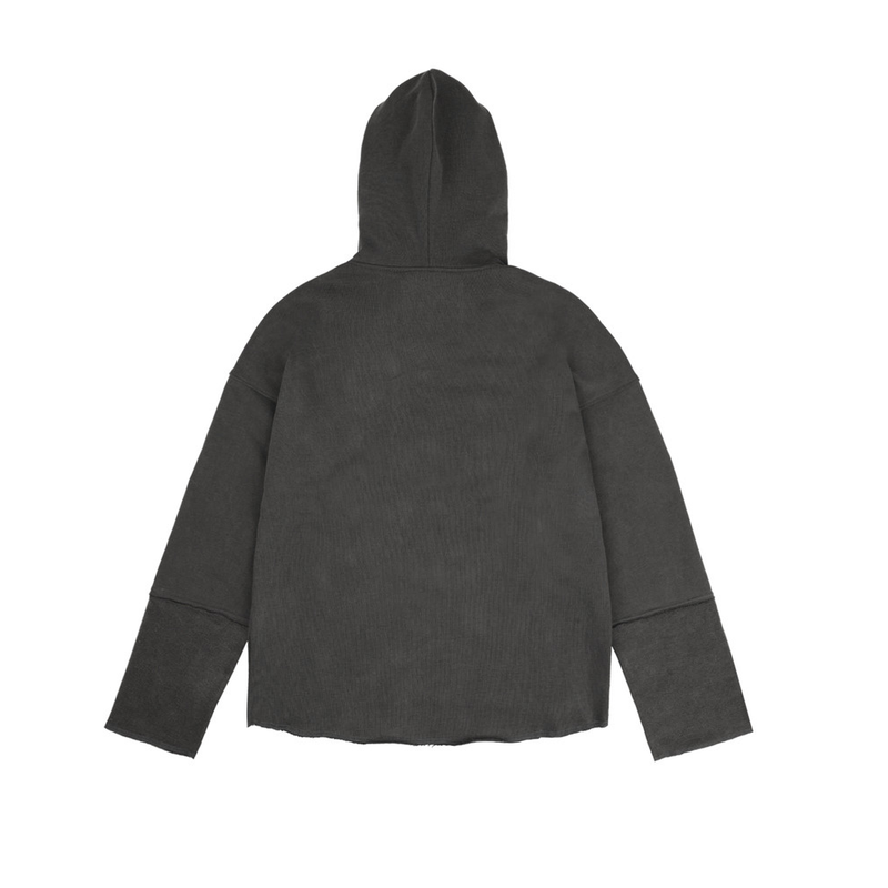 PIGMENT CUTTED HOODIE_CHARCOAL