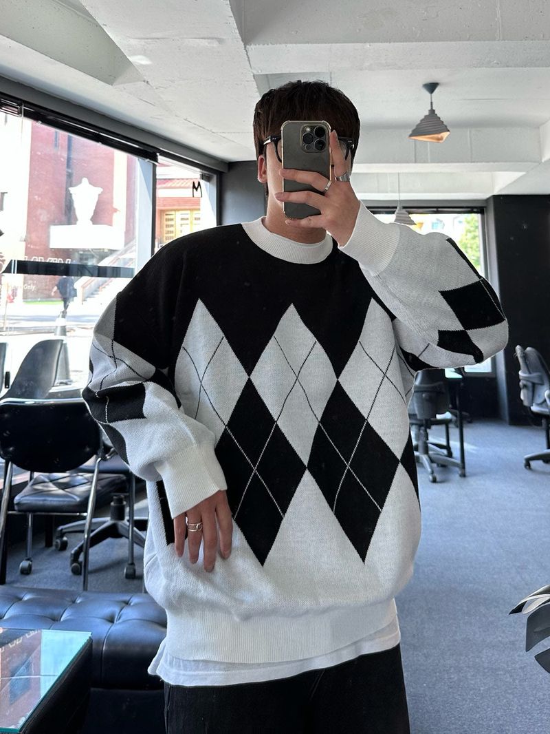 Never roil Overfit Argyle Knit
